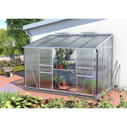 Serre adossée Ida 6,5m² en aluminium anodisé et panneaux PC 6mm - Vitavia