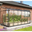Serre adossée Ida 7,8m² en aluminium noir et vitrage combiné - Vitavia
