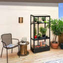 Mini-serre Polis 0,35m² en alu noir et verre ESG 3mm – fondation en acier – Vitavia