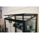 Mini-serre Polis 0,35m² en alu noir et verre ESG 3mm – fondation en acier – Vitavia