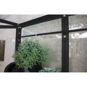 Mini-serre Polis 0,35m² en alu noir et verre ESG 3mm – fondation en acier – Vitavia