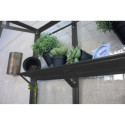 Mini-serre Polis 0,35m² en alu noir et verre ESG 3mm – fondation en acier – Vitavia