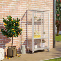 Mini-serre Polis 0,35m² en alu anodisé et PC 4mm – sur roulettes – Vitavia