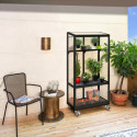 Mini-serre Polis 0,35m² en alu noir et verre ESG 3mm – sur roulettes – Vitavia