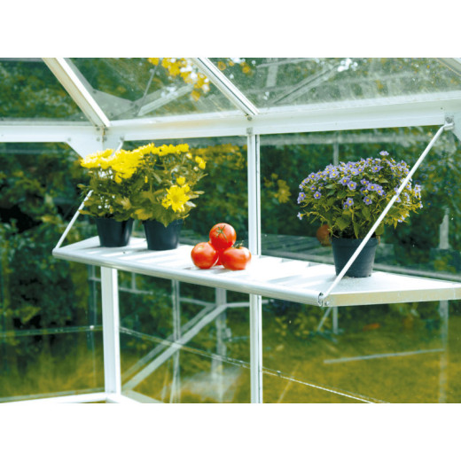 Étagère rabattable en aluminium anodisé – L122cm – pour serres de jardin Hera 4500 - Vitavia
