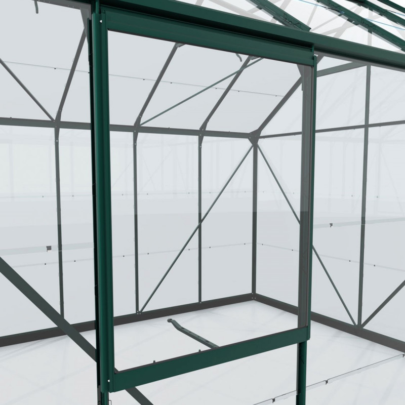 Fenêtre latérale V – alu émeraude et verre ESG 3mm – pour serres de jardin Vitavia