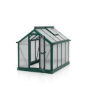 Mini-serre Merlin 0,83m² en alu émeraude et PC 4mm – fondation en acier – Vitavia