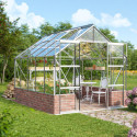 Serre Cassandra 8,3m² en alu anodisé et verre de sécurité - sans pierres de socle - Vitavia