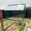 Serre de jardin Prima 7,42m² en aluminium anthracite et verre trempé 4mm - Green Protect