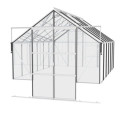 Serre Cassandra 9,9m² en alu anodisé et verre de sécurité - sans pierres de socle - Vitavia