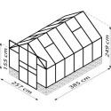 Serre Cassandra 9,9m² en alu anodisé et verre de sécurité - sans pierres de socle - Vitavia