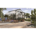 Serre Cassandra 11,5m² en alu noir et verre de sécurité - sans pierres de socle - Vitavia