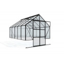 Serre Cassandra 11,5m² en alu noir et verre de sécurité - sans pierres de socle - Vitavia