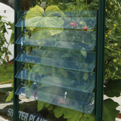 Fenêtre latérale à lamelles en alu émeraude pour serres de jardin Vitavia