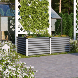 Potager surélevé en acier Zincalume® - granite/alu anodisé – Linus 630 – Vitavia