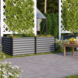 Potager surélevé en acier Zincalume® - granite/noir – Linus 630 – Vitavia