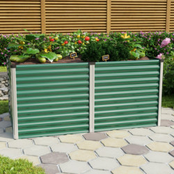 Potager surélevé en acier Zincalume® - algue de mer/alu anodisé – Linus 858 – Vitavia