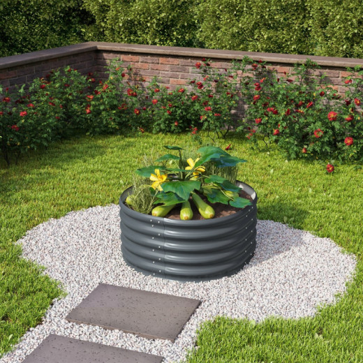 Potager surélevé en acier Zincalume® - granite – 401 Rond Vita – Vitavia