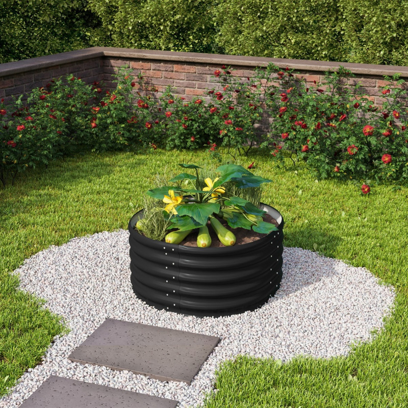 Potager surélevé en acier Zincalume® - noir - 401 Rond Vita - Vitavia