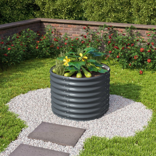 Potager surélevé en acier Zincalume® - granite - 630 Rond Vita - Vitavia
