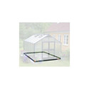 Pack de serre de jardin 8,8m² anthracite et verre trempé Premium + embase noir - Juliana