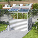 Mini-serre Gaia Jumbo en alu anodisé et verre 3mm – avec potager élevé – Vitavia