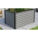 Mini-serre Gaia Jumbo en alu noir/granite et verre 3mm – avec potager élevé – Vitavia