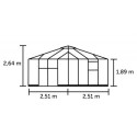 Serre de jardin 6,3m² Qube Square noire en verre trempé - Halls