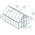 Serre Balance™ 8,88m² en aluminium argent et polycarbonate – Canopia by Palram