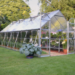 Serre Balance™ 14,64m² en aluminium argent et polycarbonate – Canopia by Palram