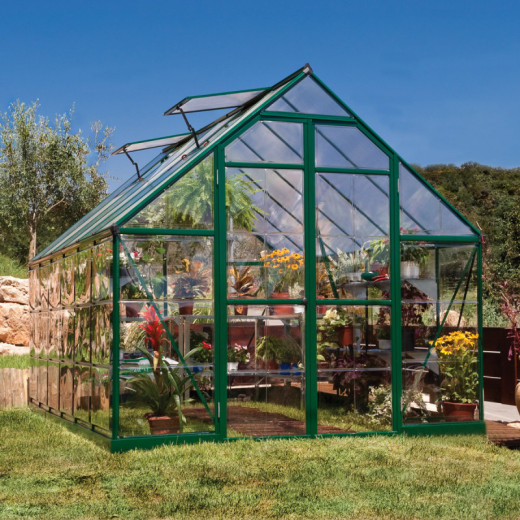 Serre Balance™ 8,88m² en aluminium vert et polycarbonate – Canopia by Palram