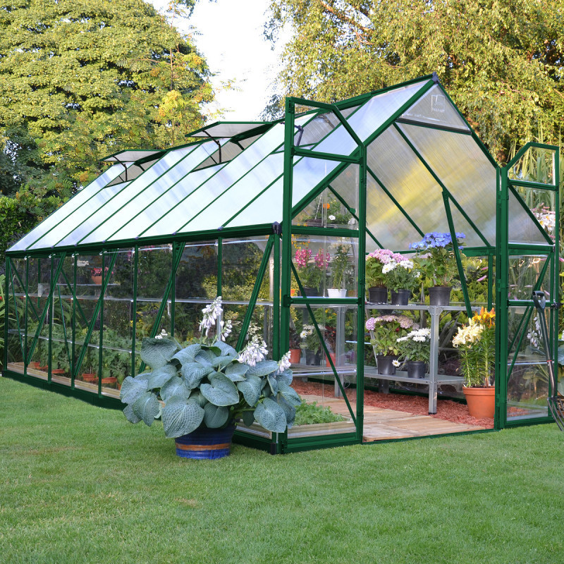 Serre Balance™ 11,52m² en aluminium vert et polycarbonate – Canopia by Palram