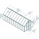 Serre Balance 14,64m² aluminium vert polycarbonate Canopia-Palram