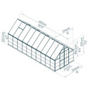 Serre Balance™ 14,64m² en aluminium gris anthracite et polycarbonate – Canopia by Palram