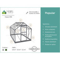 Serre de jardin 6,2m² en aluminium et verre horticole Popular - Halls