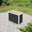 Potager surélevé 460L en bois 19mm - anthracite – Karibu