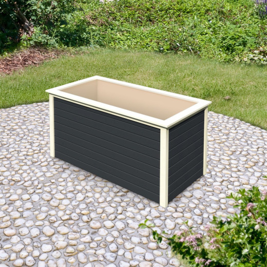 Potager surélevé 835L en bois 19mm - anthracite – Karibu