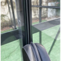 Serre adossée 13,71m² LUXE en aluminium anthracite et verre trempé 4mm - Green Protect