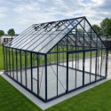 Serre de jardin 27,07m² ROYALE en aluminium laqué noir et verre trempé 4mm - Green Protect