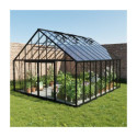 Serre de jardin 30,08m² ROYALE en aluminium laqué noir et verre trempé 4mm - Green Protect
