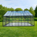 Serre de jardin 30,08m² ROYALE en aluminium laqué noir et verre trempé 4mm - Green Protect