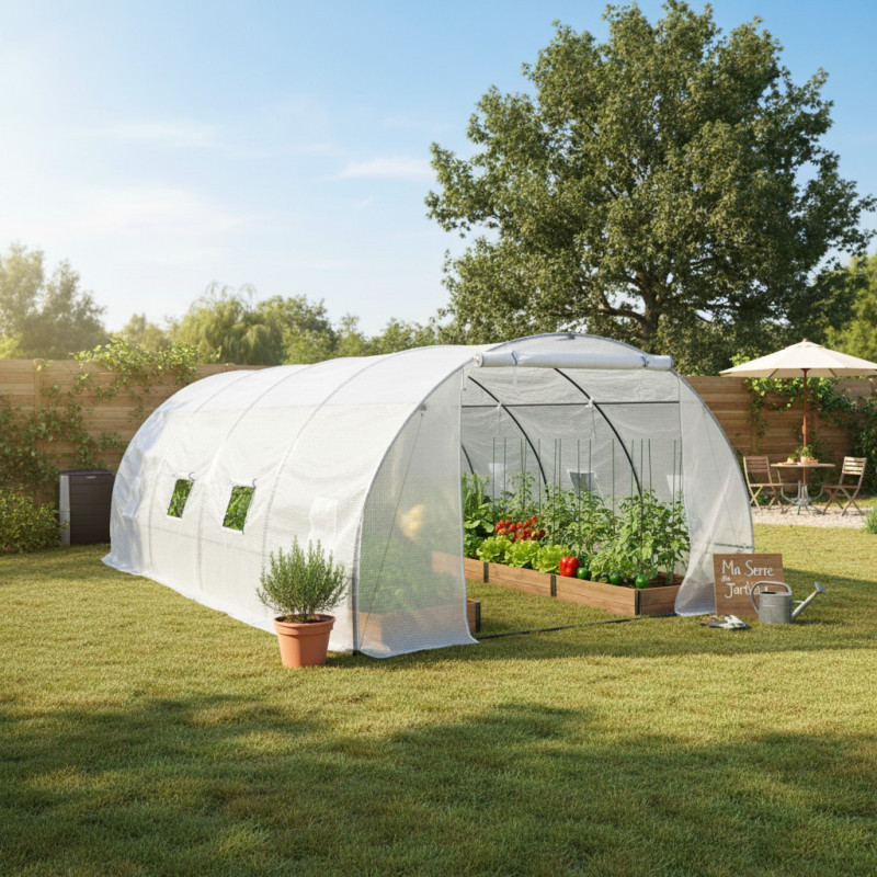 Serre tunnel maraîchère 3x6m BIANCA couverture PE armé - Green Protect