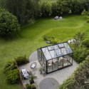 Serre de jardin 10,9m² Jubii 60 en aluminium noir et verre trempé 3mm - Juliana