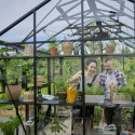 Serre de jardin 10,9m² Jubii 60 en aluminium noir et verre trempé 3mm - Juliana