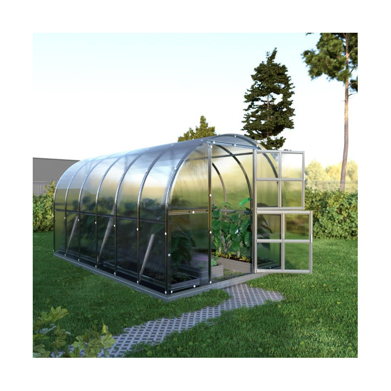 Serre de jardin 18m² en acier et panneaux de polycarbonate de 4 mm - Klasika