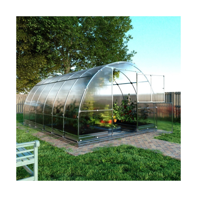 Serre de jardin 18m² Tube en acier et panneaux de polycarbonate de 4 mm - Klasika