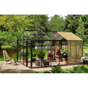 Serre de jardin 235x310cm Classique en aluminium, bois et panneaux en verre trempé - BloomCabin