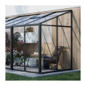 Serre de jardin adossée 7,22m² - H268cm - en aluminium et panneaux en verre trempé - BloomCabin
