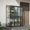 Serre de jardin adossée Mini 1,4m² en aluminium et panneaux en verre trempé - BloomCabin