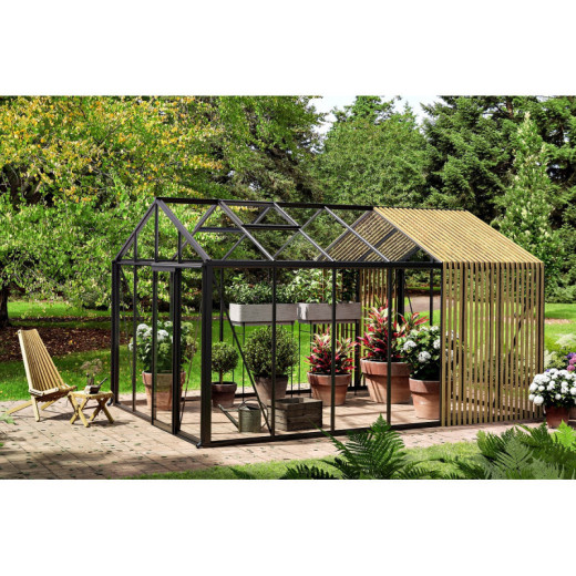 Serre de jardin 235x310cm Classique en aluminium, bois et verre solaire - BloomCabin